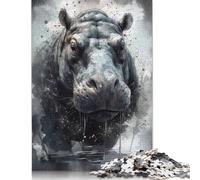 1000 Piece 'Hippo Wild Beauty Square Jigsaw Puzzles for Adults & Wooden Puzzles Learning Educational Toys Family Games 1000pcs (75x50cm)