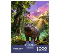 1000 Piece Hippopotamus Jigsaw Puzzle for Adults & Kids - Family Fun, Educational Games, Jungle Paradise Puzzles, Decoration Birthday Gifts 70x50cm/1000pcs