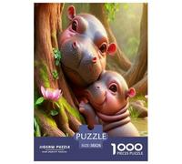 1000 Piece Hippopotamus Jigsaw Puzzles Great Gift for Adults Family Challenging Toys Home Decoration Wildlife Jigsaw Puzzle for Women Men Adult 38x26cm/1000pcs