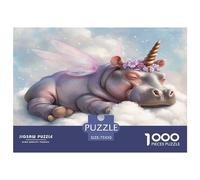 1000 Piece Hippopotamus Sleeping Puzzles for Adults Wooden Puzzles Educational Game for Children As A 1000pcs (75x50cm)
