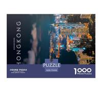 1000 Piece Hong Kong Night View Creative Square Jigsaw Puzzles for Adults & Wooden Puzzles Stress Relief Puzzle Games And Unique 1000pcs (75x50cm)