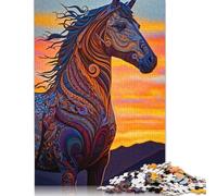1000 Piece Horse Art Series Style 3 Jigsaw Puzzles for Adult Teenagers Paper Puzzles for Adults& Teenagers Age 12 Years Up 38x26cm/1000pcs