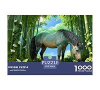 1000 Piece Horse Jigsaw Puzzle for Adults - Cooperative Play & Educational Activity, Bamboo Sea Puzzles, Home Decoration Unique Gift 38x26cm/1000pcs