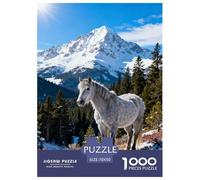 1000 Piece Horse Jigsaw Puzzle for Adults - Cooperative Play & Educational Activity, Snowy Mountain Forest Puzzle, Home Decoration Unique Gift 70x50cm/1000pcs