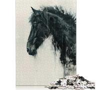 1000 Piece Horse Painting Profile Art Jigsaw Puzzles for Adult Teenagers Wooden Puzzle for Adults And Teenager Puzzle for Adults And Teenager 1000pcs (75x50cm)
