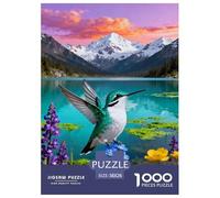 1000 Piece Hummingbird Jigsaw Puzzle for Adults & Kids - Family Fun, Educational Toys, Snowy Mountain Lake Puzzle, Decoration Gifts 38x26cm/1000pcs
