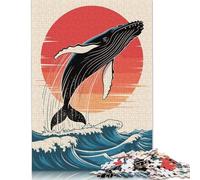 1000 Piece Humpback Whale Breaching at Sunset Jigsaw Puzzles for Adult Puzzle Jigsaws for Adults Age 14+ 38x26cm/1000pcs