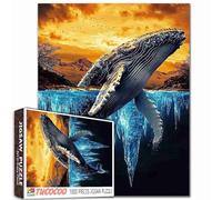 1000 Piece Humpback Whale Iceberg Bioluminescent Ocean Puzzle 50x70cm Adult Teen Challenge Aurora Marine Life Art