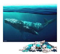 1000 Piece Humpback Whale Jigsaw Puzzles, for Adults & Paper Puzzles Educational Games For Kids 38x26cm/1000pcs