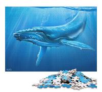 1000 Piece Humpback Whale Square Puzzles for Adults, Wooden Puzzles Family Entertainment Toys 1000pcs (75x50cm)