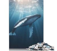 1000 Piece Humpback Whale Underwater Jigsaw Puzzles, for Adults & Wooden Puzzles Educational Games For Kids 1000pcs (75x50cm)