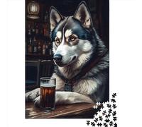 1000 Piece Husky Beer Jigsaw Puzzles for Adults Puzzle Adult Jigsaw Puzzle Home Decoration Puzzle Toys 1000pcs (75x50cm)