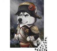 1000 Piece Husky Dog Emperor Napoleon Puzzles for Adults Wooden Puzzles Educational Game for Children As A 1000pcs (75x50cm)