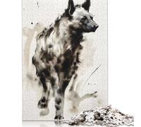 1000 Piece Hyena Ink Art Jigsaw Puzzles for Adults Learning Educational Toys Family Games Birthday Gifts 1000pcs (75x50cm)