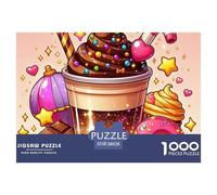 1000 Piece Ice Cream And Candy Jigsaw Puzzle Ice Cream And Candy Fun, Challenging for Adults Home Decoration Educational Game Age 12+ for Adults 38x26cm/1000pcs