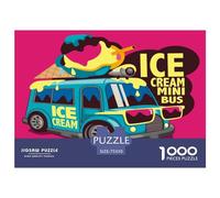 1000 Piece Ice Cream Bus Puzzles for Adults Wooden Puzzles Educational Game for Children As A 1000pcs (75x50cm)
