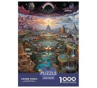 1000 Piece Iridescent Sanctuary Jigsaw Puzzles Great Gift for Adults Family Challenging Toys Home Decors Brainteasing Divine Rivers of All Realms Jigsaw Puzzle for Adults 70x50cm/1000pcs