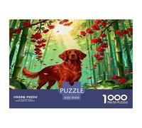 1000 Piece Irish Setter Jigsaw Puzzle for Adults - A Mindful Challenge, Family Game, Bamboo Forest Flowers Puzzle, Home Decoration Gifts 70x50cm/1000pcs