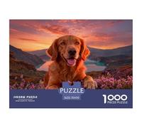 1000 Piece Irish Setter Jigsaw Puzzle for Adults - Challenging Brain Teaser, Lake Wildflowers Puzzle, Home Decoration Birthday Gifts 70x50cm/1000pcs