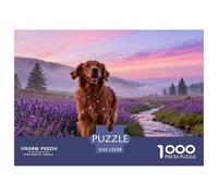 1000 Piece Irish Setter Jigsaw Puzzle for Adults - Challenging Brain Teaser, Purple Flower Sea Puzzle, Decoration Birthday Gifts 52x38cm/1000pcs