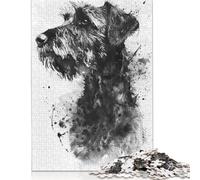 1000 Piece 'Irish Wolfhound Watercolor Square Puzzles for Adults And Wooden Puzzles Family Activity 1000pcs (75x50cm)