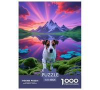 1000 Piece Jack Russell Terrier Jigsaw Puzzle for Adults - Family-Friendly Brain Teaser, Tundra Lake Puzzles, Decoration Unique Gift 38x26cm/1000pcs