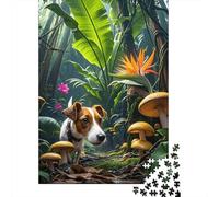 1000 Piece Jack Russell Terrier Jigsaw Puzzles for Adults Challenge Toy Family Game Home Decoration Jack Russell Terrier Rainforest Puzzles Unique Gift 1000pcs (75x50cm)