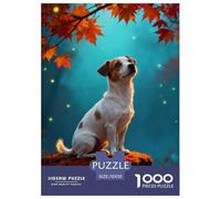 1000 Piece Jack Russell Terrier Jigsaw Puzzles for Adults - Challenging Game, Autumn Woods Puzzle, Decoration Gifts 70x50cm/1000pcs