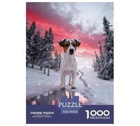 1000 Piece Jack Russell Terrier Jigsaw Puzzles for Adults - Challenging Game, Snow-Covered Pine Puzzles, Decoration Birthday Gifts 70x50cm/1000pcs