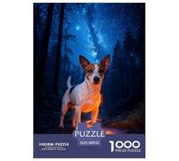 1000 Piece Jack Russell Terrier Jigsaw Puzzles for Adults - Challenging Game, Starry Forest Puzzle, Decoration Unique Gift 52x38cm/1000pcs