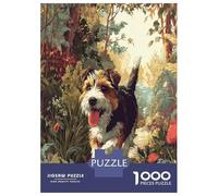 1000 Piece Jack Russell Terrier Jigsaw Puzzles for Adults Gifts Challenging Games Home Decors Brainteasing Cute Pet Dog Jigsaw Puzzle for Adults And Kids 38x26cm/1000pcs