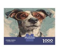 1000 Piece Jack Russell Terrier Jigsaw Puzzles Great Gift for Adults Educational Games Home Decoration Cute Pet Dog Jigsaw Puzzle for Adults And Kids 52x38cm/1000pcs