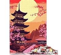 1000 Piece Japanese Landscape Paint Square Jigsaw Puzzles for Adults & Paper Puzzles Learning Educational Toys Family Games 38x26cm/1000pcs