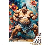 1000 Piece Japanese Sumo Wrestler Square Puzzles for Adults & Wooden Puzzles Educational Game 1000pcs (75x50cm)