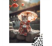 1000 Piece Japanese Tradition Cat Square Puzzles for Adults, Paper Puzzles Family Entertainment Toys 38x26cm/1000pcs
