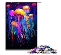1000 Piece Jellyfish Is Surrounded by Splatters in The Style Puzzles Gifts Jigsaw for Adults Christmas Wishlist with Santa Claus for Teenager Age 14 Up 75x50cm