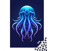 1000 Piece Jellyfish Square Jigsaw Puzzles for Adults, Paper Puzzles Educational Game for Children 38x26cm/1000pcs