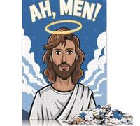 1000 Piece Jesus Christ Cartoon Square Jigsaw Puzzles for Adults, Paper Puzzles Learning Educational Toy 38x26cm/1000pcs