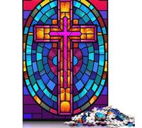 1000 Piece Jesus Christ Cross Glass Jigsaw Puzzle for Adult Teenagers Wooden Puzzles for Adults Puzzles For Family Fun & Game Night 300pcs (40x28cm)