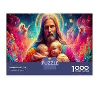 1000 Piece Jesus With Babies Jigsaw Puzzle Fun Details Beautiful Decoration God Puzzles Educational Games for Adults Kids Family 38x26cm/1000pcs