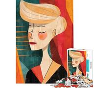 1000 Piece Jigsaw A Happy Blond Woman Peaceful Focus Building Play Quality Cut Consistent Shape Delightful Brain Fun for Leisure Hours (Size 50x75cm)