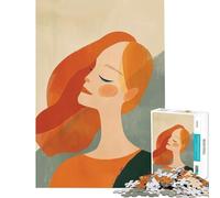 1000 Piece Jigsaw A Happy Redheaded Woman Peaceful Focus Building Play Quality Cut Consistent Shape Delightful Brain Fun for Leisure Hours (Size 38x52cm)