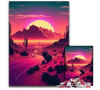 1000 Piece Jigsaw A Synthwave Mountain Scene Impossible Jigsaw Puzzles for Adults DIY Home Decor Gift Brain Teaser Game 1000 PCS(75x50cm)