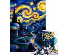 1000 Piece Jigsaw A Tribute to Van Gogh Cozy Home Brain Game Dust Free Clean Cutting Work Charming Play for Quiet Leisure Hours (Size 50x75cm)