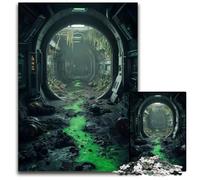 1000 Piece Jigsaw Abandoned Space Station Corridor Impossible Jigsaw Puzzles for Adults Educational Activity for Cognitive Skills Cognitive Skill Improvement 1000 PCS(75x50cm)