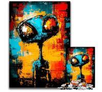 1000 Piece Jigsaw Abstract Alien Contemporary Expressionist Portrait Puzzles for Adults Relaxing Entertainment Home Decor 1000 PCS(38x26cm)