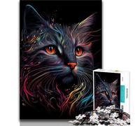 1000 Piece Jigsaw Abstract Cat Surreal Jigsaw Puzzles for Teenagers,Educational Games Home Decoration Deal As Gifts for The Whole Family (50x75cm)
