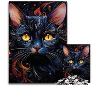 1000 Piece Jigsaw Abstract Cat Vivid Colors Wooden Jigsaw Puzzles for Adults Brain Teaser Game Interactive Family Game Suitable for Ages 14 1000 PCS(75x50cm)