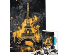 1000 Piece Jigsaw Abstract Eiffel Tower Peaceful Focus Building Play Quality Cut Consistent Shape Delightful Brain Fun for Leisure Hours (Size 38x52cm)