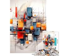 1000 Piece Jigsaw Abstract Expressionism Cozy Home Brain Game Dust Free Clean Cutting Work Charming Play for Quiet Leisure Hours (Size 50x75cm)